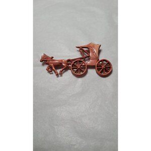 Vintage 1940's Celluloid HorseCarriage  clasp Brooch pin